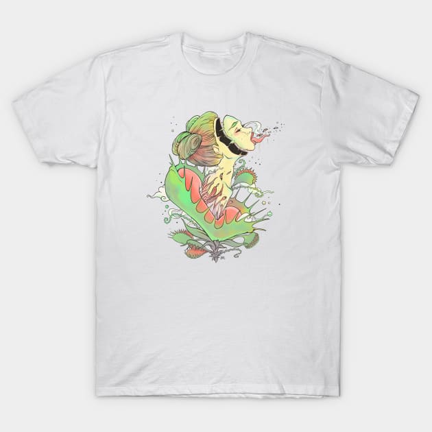 Artwork Of Venus Fly Trap Woman T-Shirt by cellsdividing